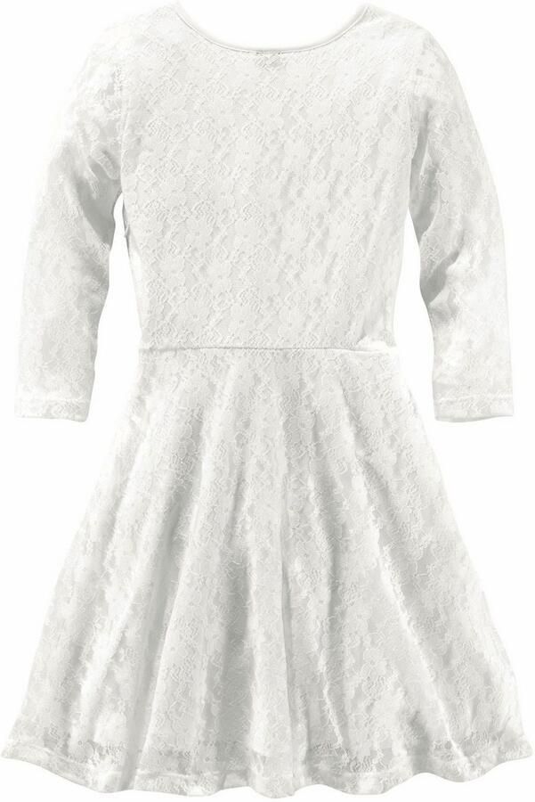 KIDSWORLD Jerseyjurk Kanten jurk feestelijke gelegenheden knie-lange van kant en jersey 3 4-mouwen - Foto 12