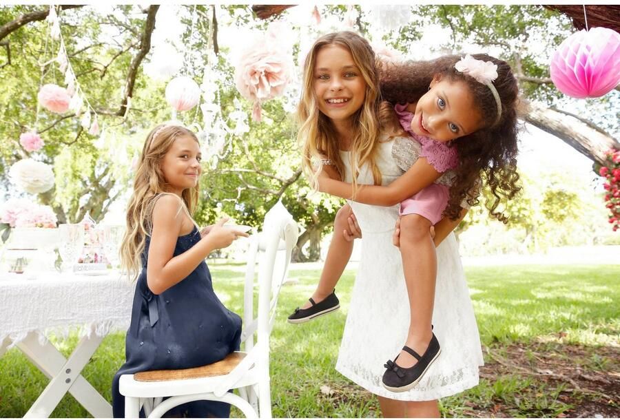 KIDSWORLD Jerseyjurk Kanten jurk feestelijke gelegenheden knie-lange van kant en jersey 3 4-mouwen - Foto 10