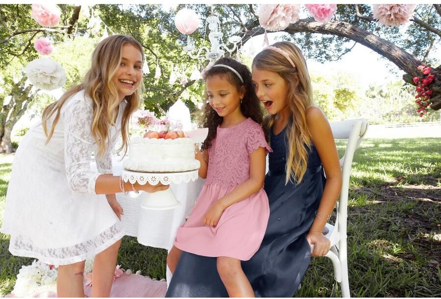 KIDSWORLD Jerseyjurk Kanten jurk feestelijke gelegenheden knie-lange van kant en jersey 3 4-mouwen - Foto 8