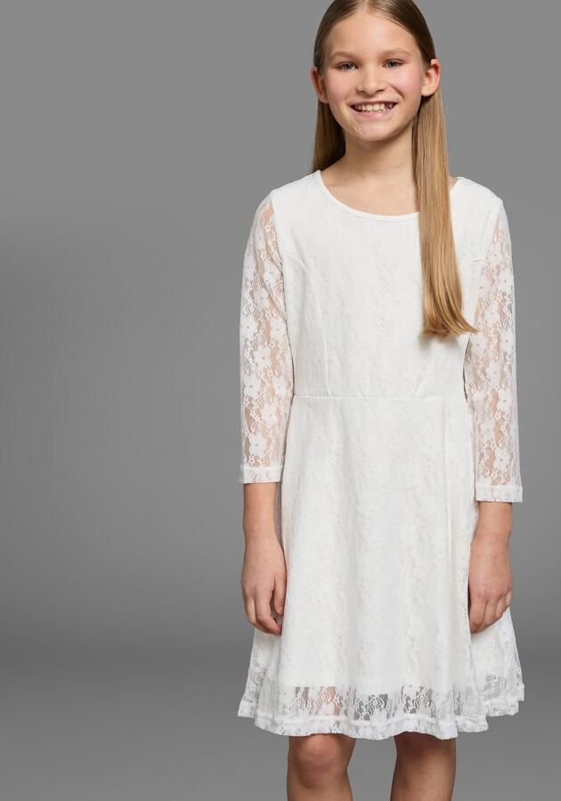 KIDSWORLD Jerseyjurk Kanten jurk feestelijke gelegenheden knie-lange van kant en jersey 3 4-mouwen - Foto 4