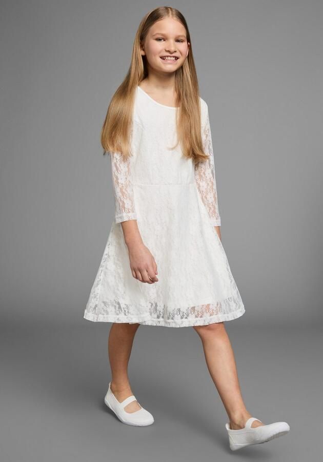 KIDSWORLD Jerseyjurk Kanten jurk feestelijke gelegenheden knie-lange van kant en jersey 3 4-mouwen - Foto 6