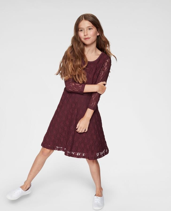 KIDSWORLD Jerseyjurk Kanten jurk feestelijke gelegenheden knie-lange van kant en jersey 3 4-mouwen - Foto 8