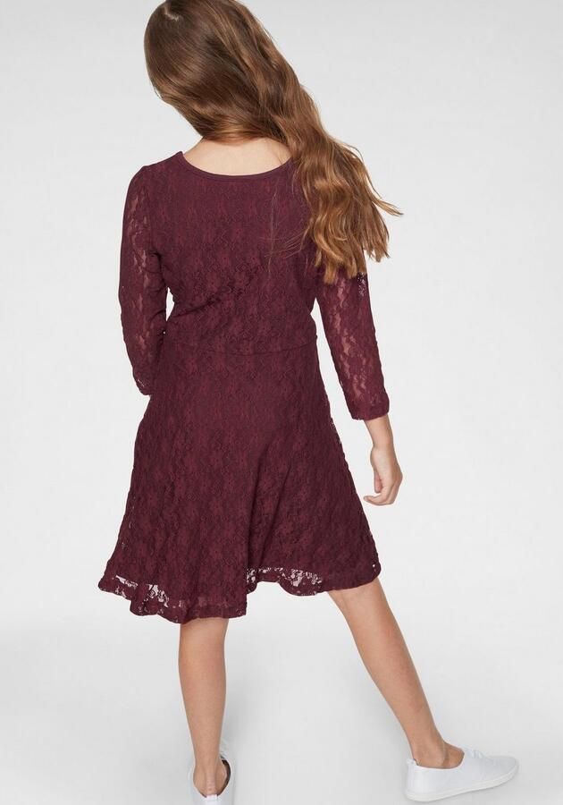 KIDSWORLD Jerseyjurk Kanten jurk feestelijke gelegenheden knie-lange van kant en jersey 3 4-mouwen - Foto 3