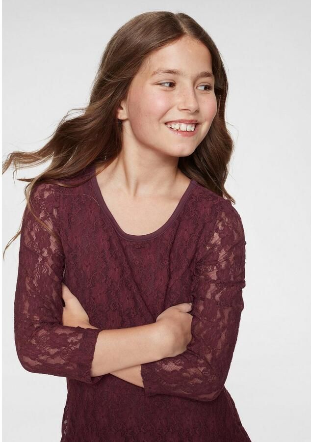 KIDSWORLD Jerseyjurk Kanten jurk feestelijke gelegenheden knie-lange van kant en jersey 3 4-mouwen - Foto 2