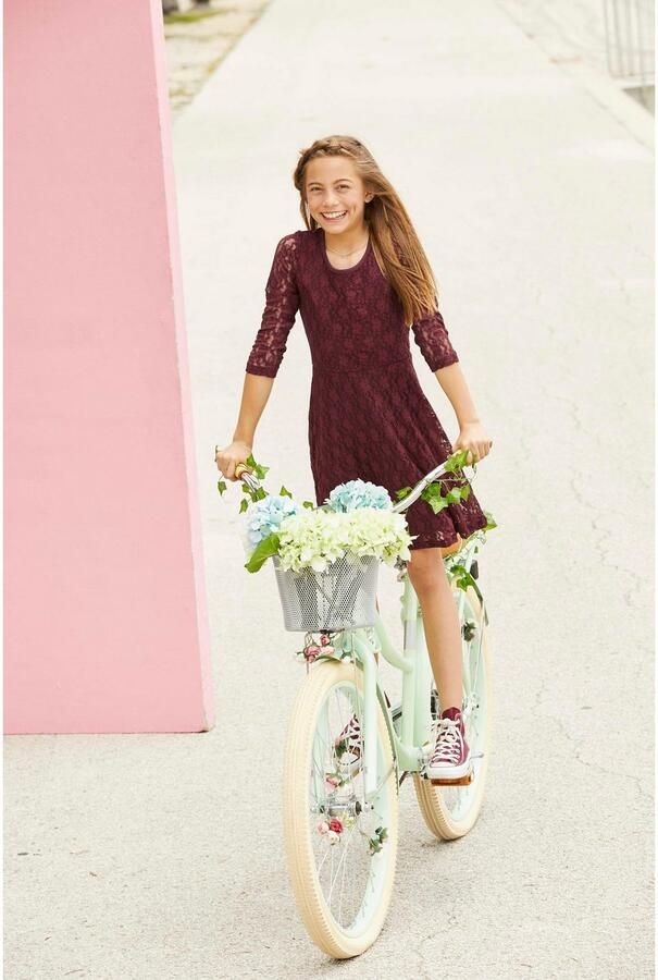 KIDSWORLD Jerseyjurk Kanten jurk feestelijke gelegenheden knie-lange van kant en jersey 3 4-mouwen - Foto 5