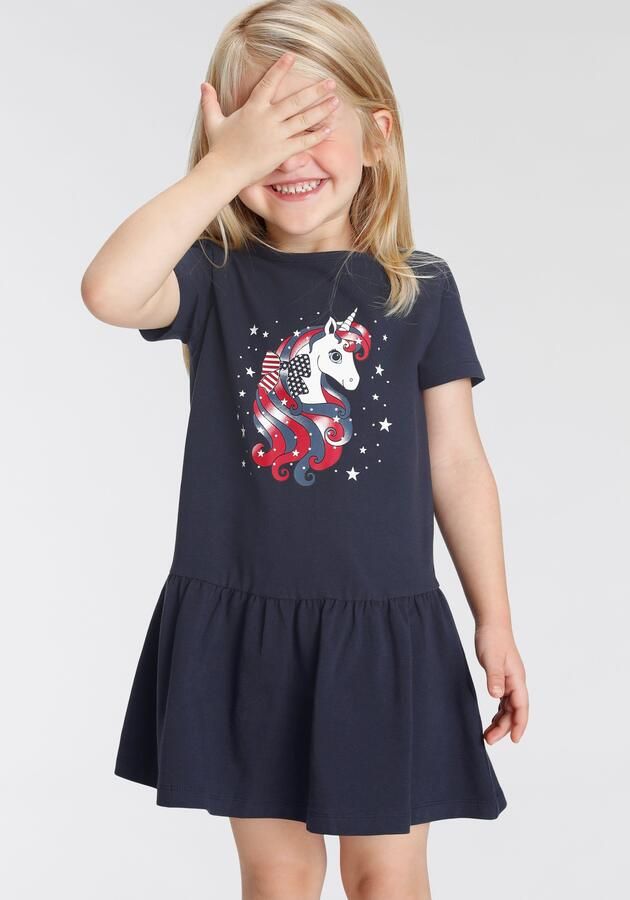 KIDSWORLD Jerseyjurk Met eenhoorn van katoen en elastaan korte mouw - Foto 7