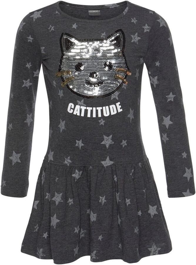 KIDSWORLD Jerseyjurk met pailletten Shirtjurk met schattige paillettenapplicatie - Foto 8