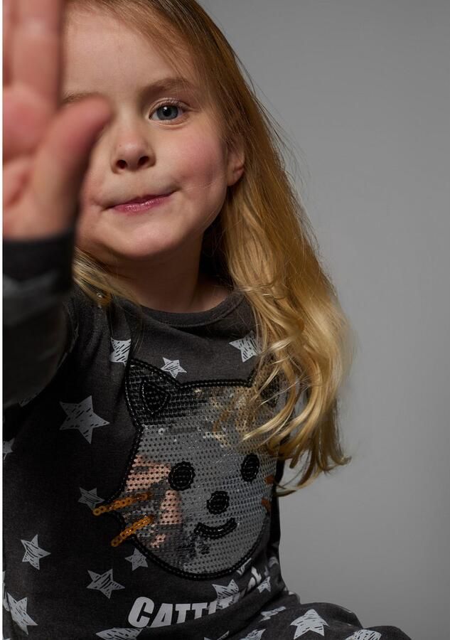 KIDSWORLD Jerseyjurk met pailletten Shirtjurk met schattige paillettenapplicatie - Foto 4