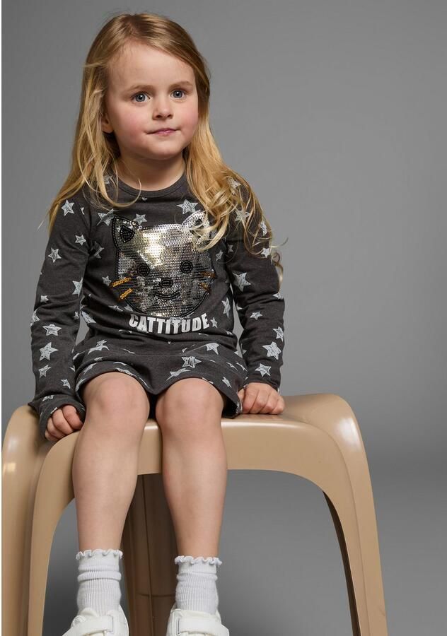 KIDSWORLD Jerseyjurk met pailletten Shirtjurk met schattige paillettenapplicatie - Foto 5