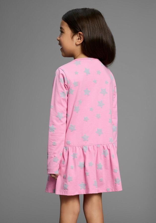 KIDSWORLD Jerseyjurk met pailletten Shirtjurk met schattige paillettenapplicatie - Foto 3