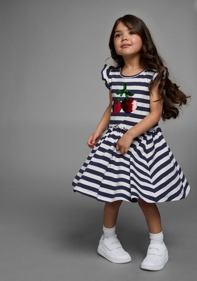 KIDSWORLD Jerseyjurk Met pailletten voor kleine meisjes feestelijk knie-vrij speels van katoenmix - Foto 5