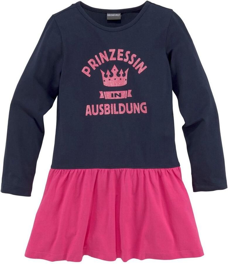 KIDSWORLD Jerseyjurk PRINSES IN OPLEIDING feestelijke gelegenheden knielang jurkje elegante stijl
