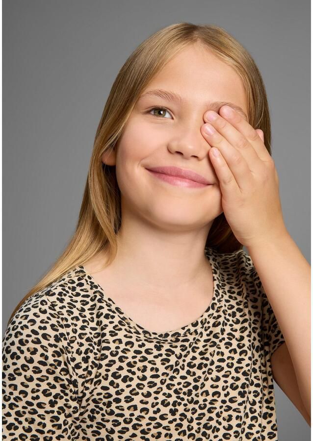 KIDSWORLD Jerseyjurk Shirtjurk in leo-patroon Shirtjurk in leo-look onderaan uitlopend - Foto 1