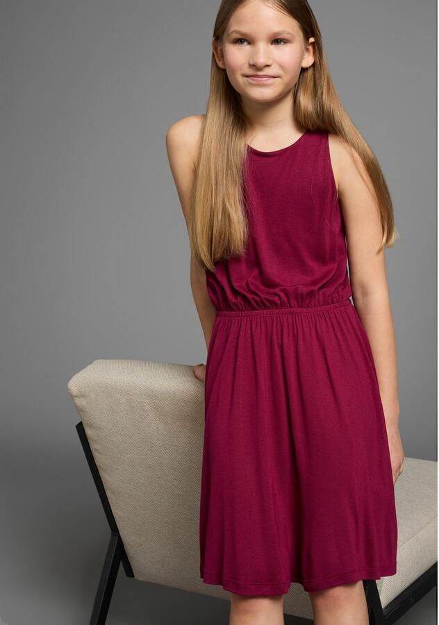 KIDSWORLD Jerseyjurk Viscosejurk_voor meisjes knie-vrij romantisch van viscose brede bandjes - Foto 4