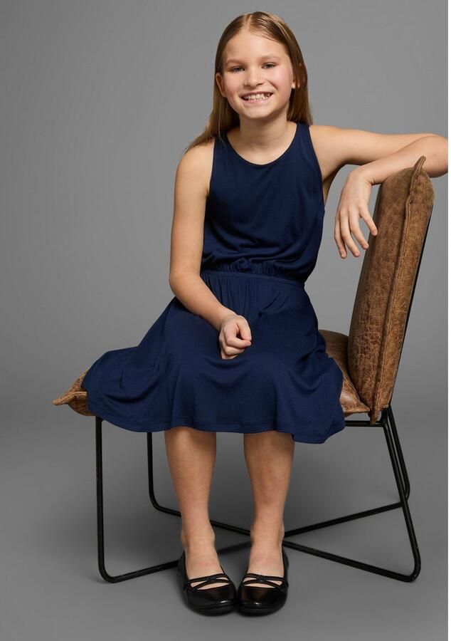 KIDSWORLD Jerseyjurk Viscosejurk_voor meisjes knie-vrij romantisch van viscose brede bandjes - Foto 4