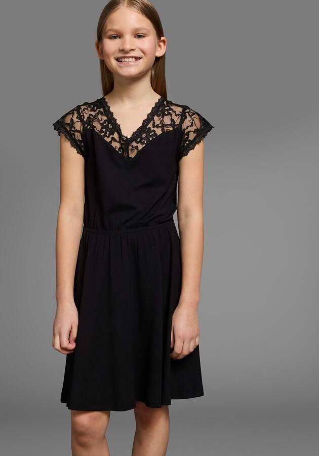 KIDSWORLD Jerseyjurk Viskose-jurk met kant - Foto 6