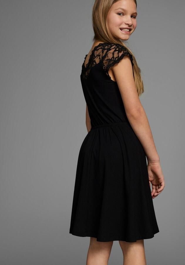 KIDSWORLD Jerseyjurk Viskose-jurk met kant - Foto 3