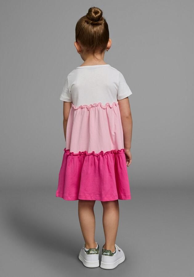 KIDSWORLD Jerseyjurk Volantjurk voor kleine meisjes feestelijke gelegenheden knie-vrije lengte speelse stijl - Foto 5