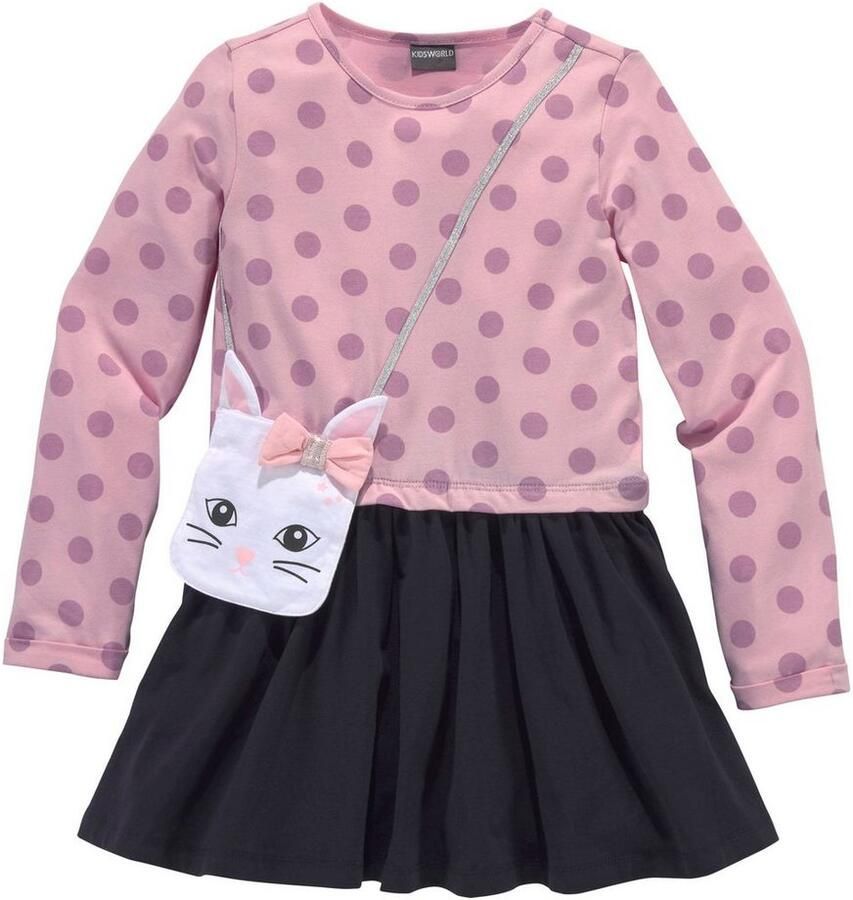 KIDSWORLD Jerseyjurk Voor kleine meisjes ideaal voor feestelijke gelegenheden knie-vrije lengte