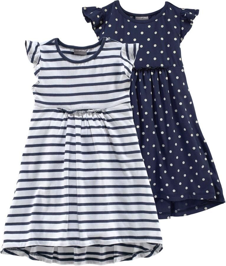 KIDSWORLD Jerseyjurk Voor kleine meisjes knie-vrij modieuze stijl van puur katoen brede bandjes (set 2-delig) - Foto 2