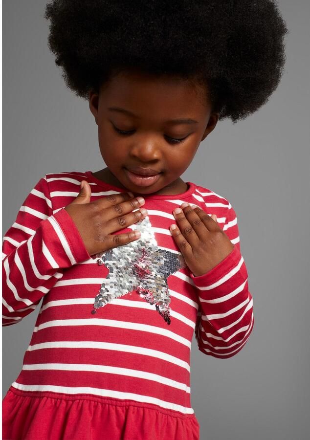 KIDSWORLD Jerseyjurk Voor kleine meisjes voor feesten en speciale gelegenheden knie-vrije lengte modieuze stijl