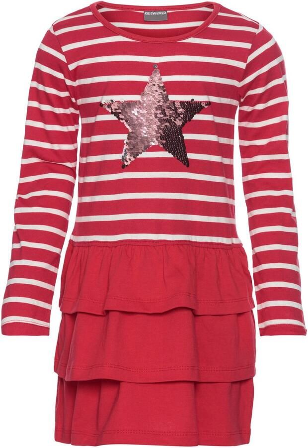 KIDSWORLD Jerseyjurk Voor kleine meisjes voor feesten en speciale gelegenheden knie-vrije lengte modieuze stijl - Foto 5