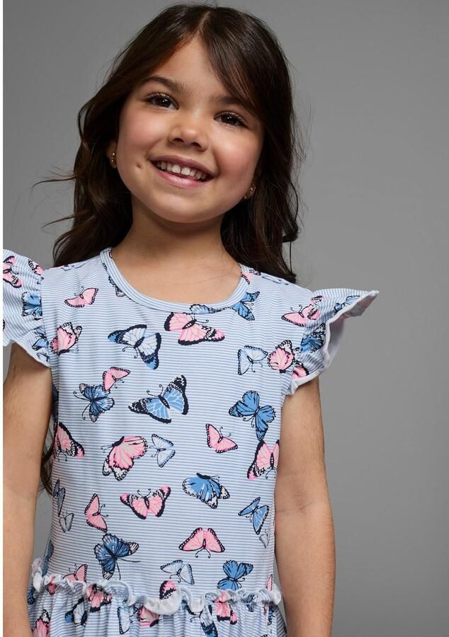 KIDSWORLD Jerseyjurk Voor kleine meisjes zomerse gelegenheden en feesten knie-vrije lengte modieuze noot - Foto 2