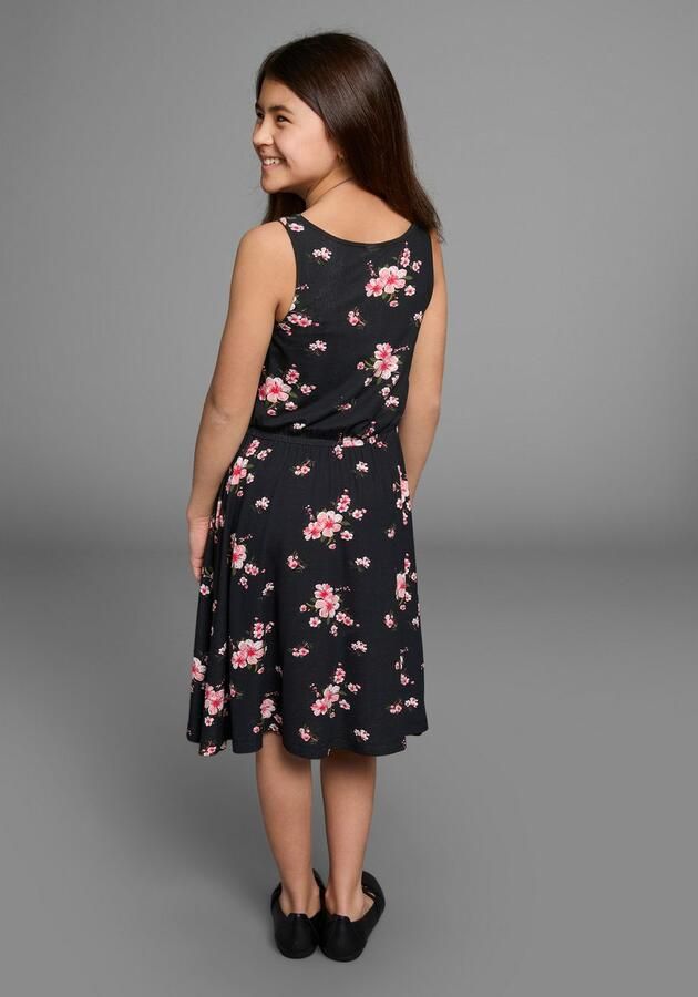 KIDSWORLD Jerseyjurk Voor meisjes zomerse knie-vrije bloemige van katoenmix mouwloos - Foto 3