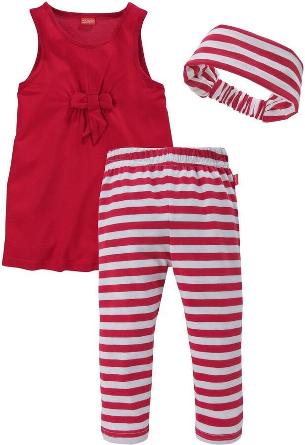 KIDSWORLD Jurk legging & haarband 3-delig set: jurk capri en gestreepte haarband (set 3-delig) - Foto 11