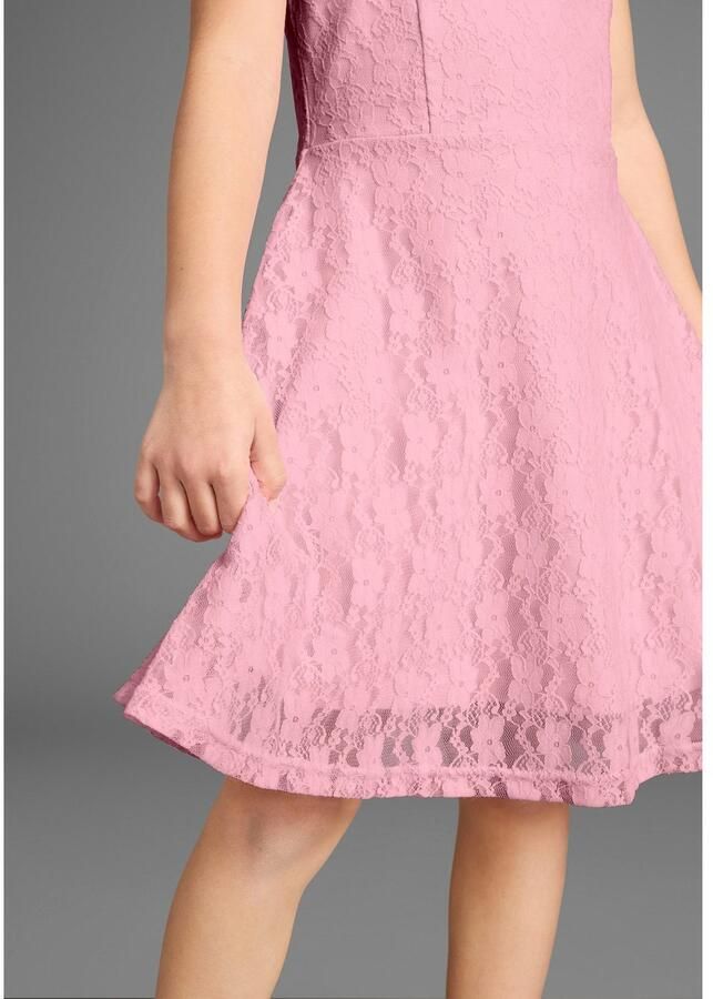 KIDSWORLD Kanten jurk Jerseykleed met verfijnde kant