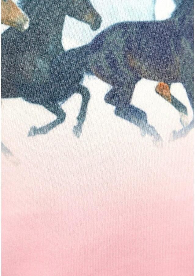 KIDSWORLD Lang sweatshirt Voor kleine meisjes Lange mouwen bedrukt met capuchon van opgeruwde sweatstof