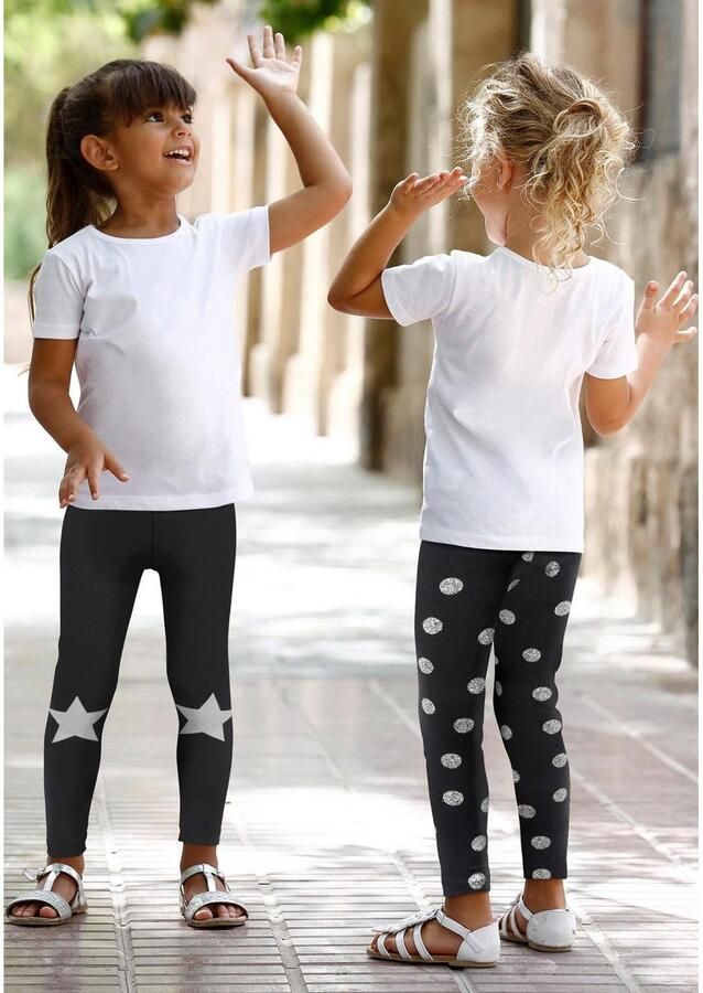 KIDSWORLD Legging 2-pack leggings met sterrenprint (set 2-delig)