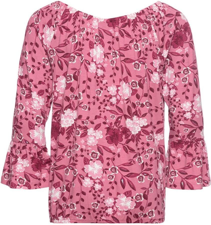 KIDSWORLD Shirt met carmenhals Shirt van viscose wijde pasvorm met bloemenpatroon en print carmenhals - Foto 2