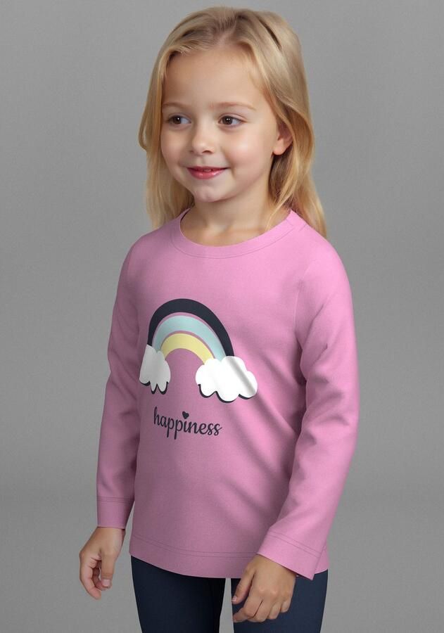 KIDSWORLD Shirt met lange mouwen 2-pack 1x effen + 1x gestreept lange mouwen shirts (2-delig) - Foto 5