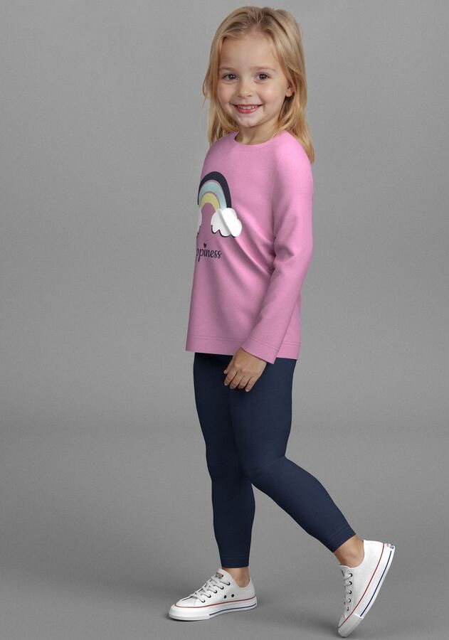 KIDSWORLD Shirt met lange mouwen 2-pack 1x effen + 1x gestreept lange mouwen shirts (2-delig) - Foto 6