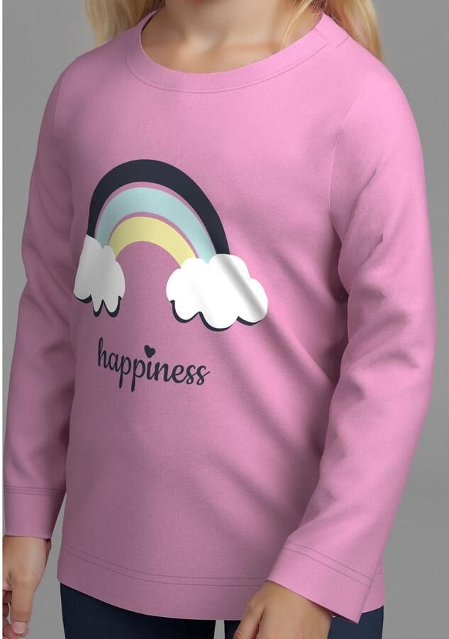 KIDSWORLD Shirt met lange mouwen 2-pack 1x effen + 1x gestreept lange mouwen shirts (2-delig) - Foto 4