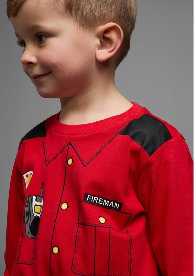 KIDSWORLD Shirt met lange mouwen Brandweer Lange mouwen basic pasvorm bedrukt ronde hals - Foto 2