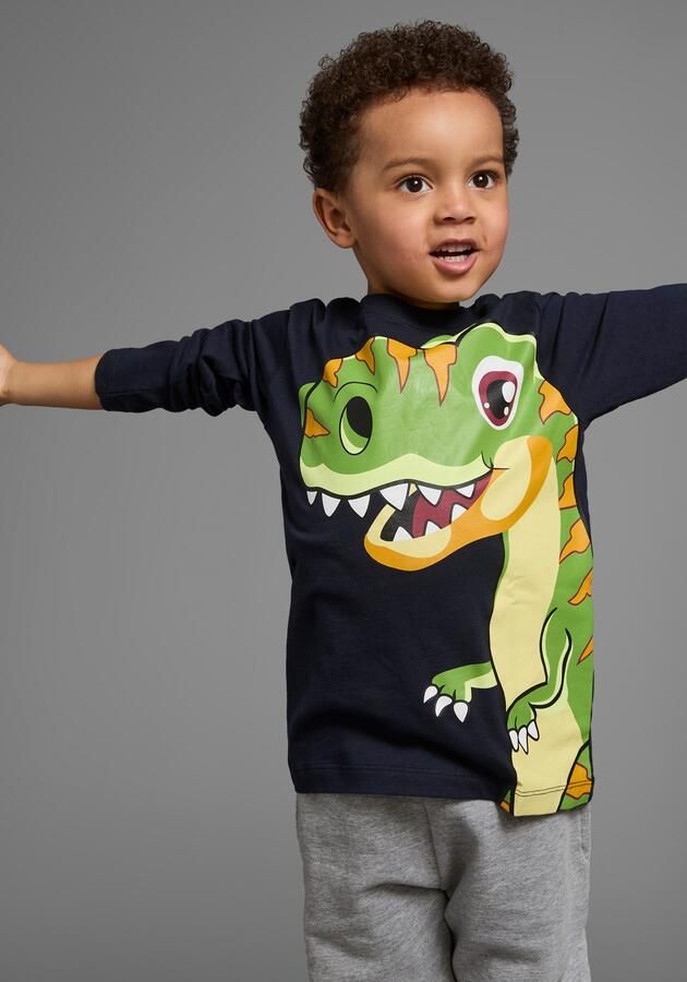 KIDSWORLD Shirt met lange mouwen CURIOUS DINO Lange mouwen basic pasvorm frisse print - Foto 5