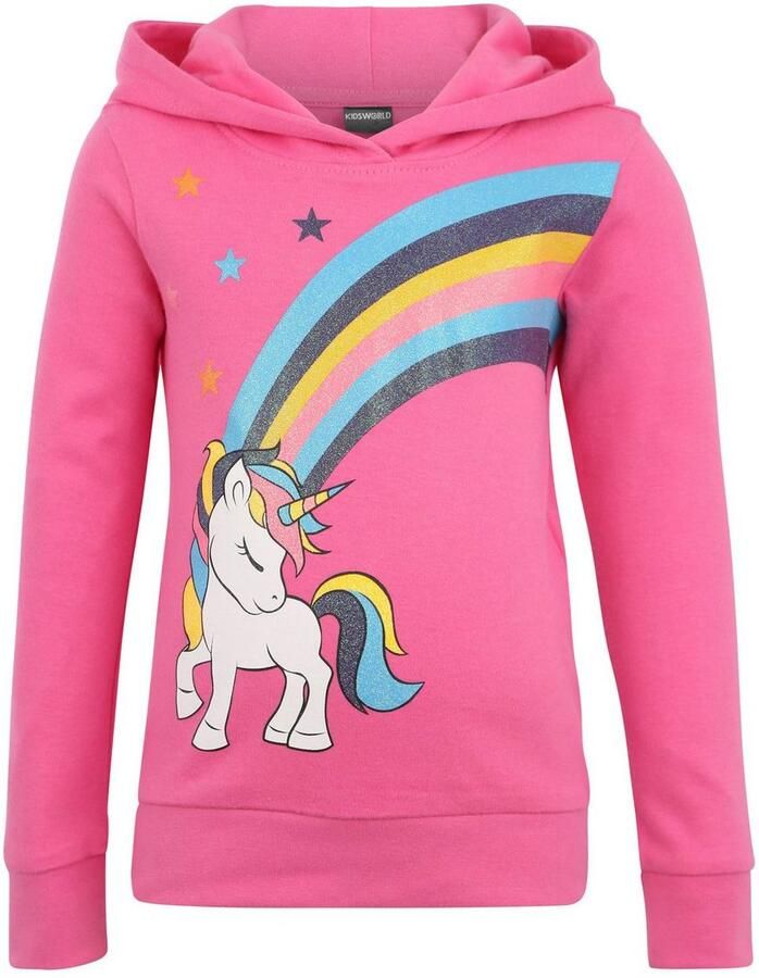 KIDSWORLD Shirt met lange mouwen Eenhoorn regenboog Lange mouwen basic pasvorm bedrukt van katoen - Foto 8