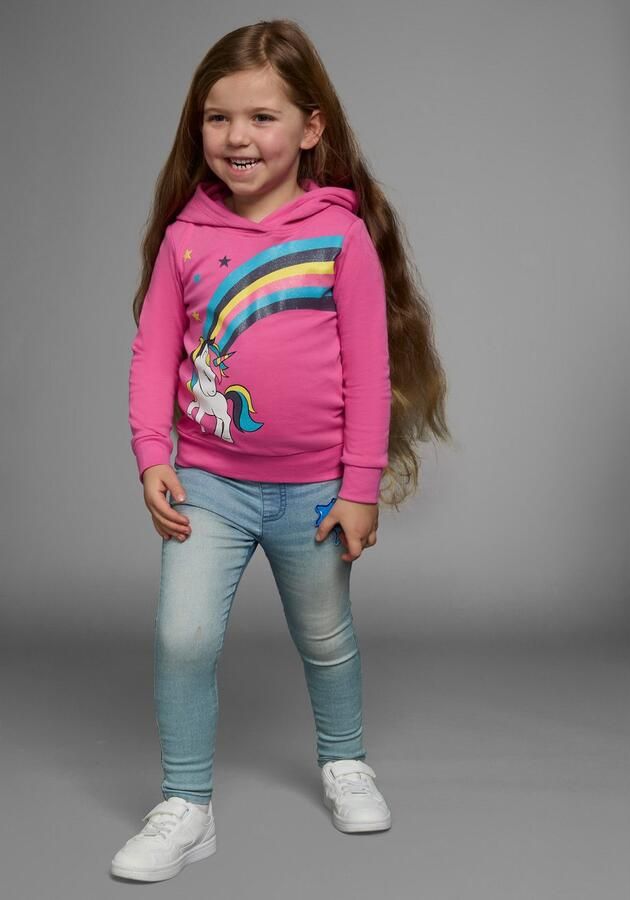 KIDSWORLD Shirt met lange mouwen Eenhoorn regenboog Lange mouwen basic pasvorm bedrukt van katoen - Foto 5