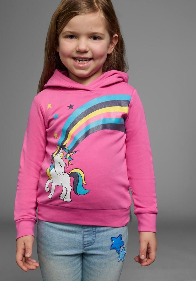 KIDSWORLD Shirt met lange mouwen Eenhoorn regenboog Lange mouwen basic pasvorm bedrukt van katoen - Foto 7