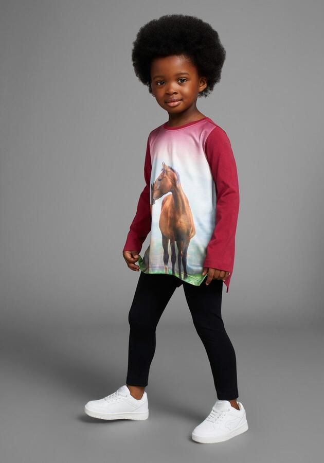 KIDSWORLD Shirt met lange mouwen & legging 2-delig set shirt + legging met paardenmotief NIEUWE KLEUR toegevoegd (set 2-delig 2) - Foto 4