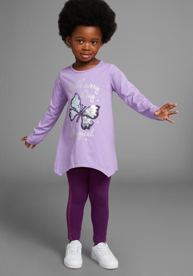 KIDSWORLD Shirt met lange mouwen & legging 2-delig set shirt + leggings met glinsterende details (set 2-delig 2) - Foto 6