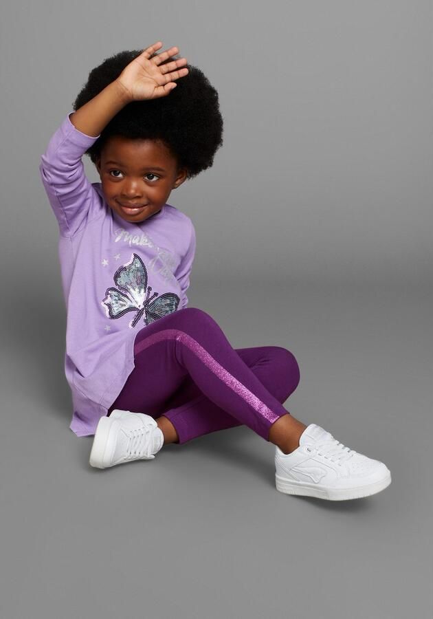 KIDSWORLD Shirt met lange mouwen & legging 2-delig set shirt + leggings met glinsterende details (set 2-delig 2) - Foto 4
