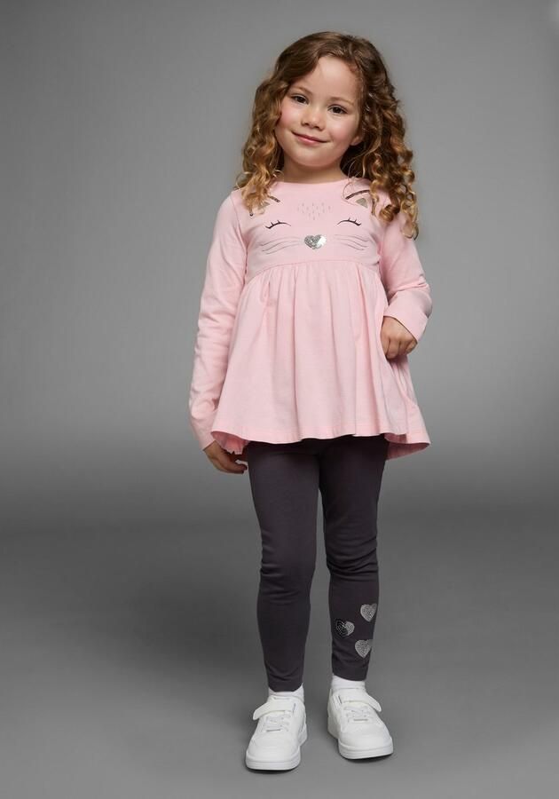 KIDSWORLD Shirt met lange mouwen & legging 2-delig set shirt + leggings met mooie paillettenapplicatie (set 2-delig 2) - Foto 7