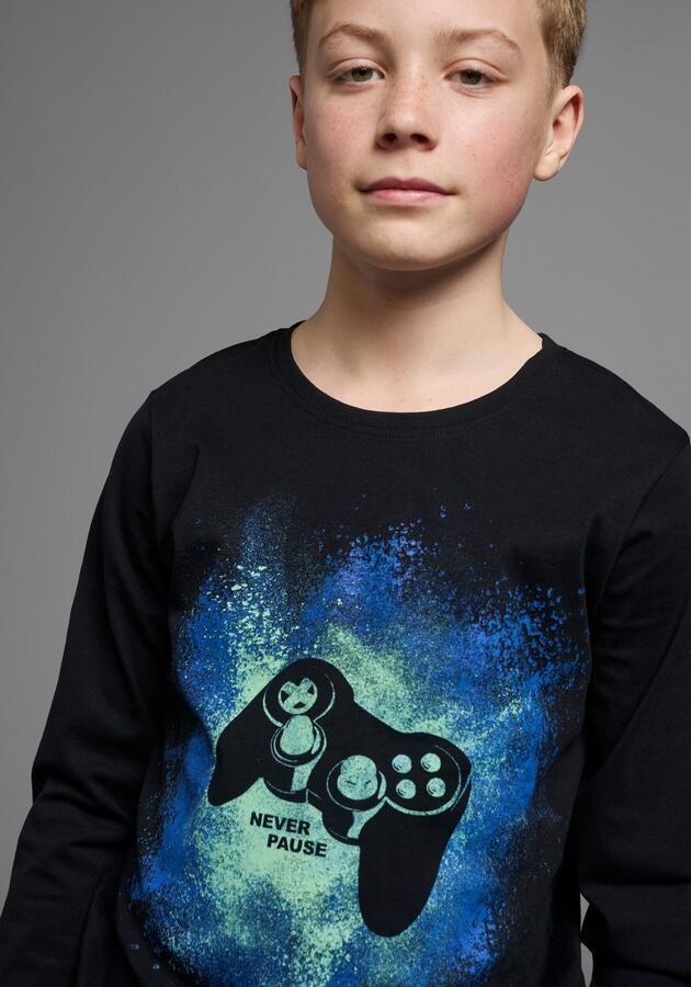KIDSWORLD Shirt met lange mouwen Gamer-shirt lange mouw basic-pasvorm met trendy opdruk - Foto 3