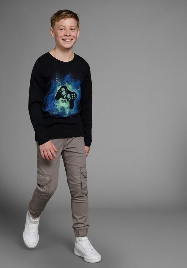 KIDSWORLD Shirt met lange mouwen Gamer-shirt lange mouw basic-pasvorm met trendy opdruk - Foto 4