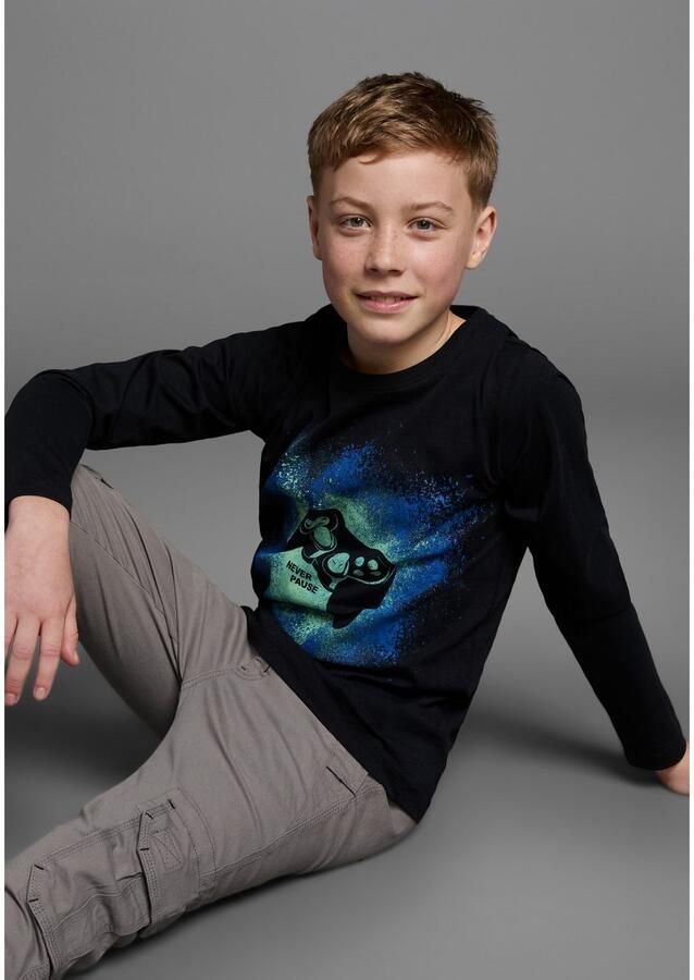 KIDSWORLD Shirt met lange mouwen Gamer-shirt lange mouw basic-pasvorm met trendy opdruk - Foto 2