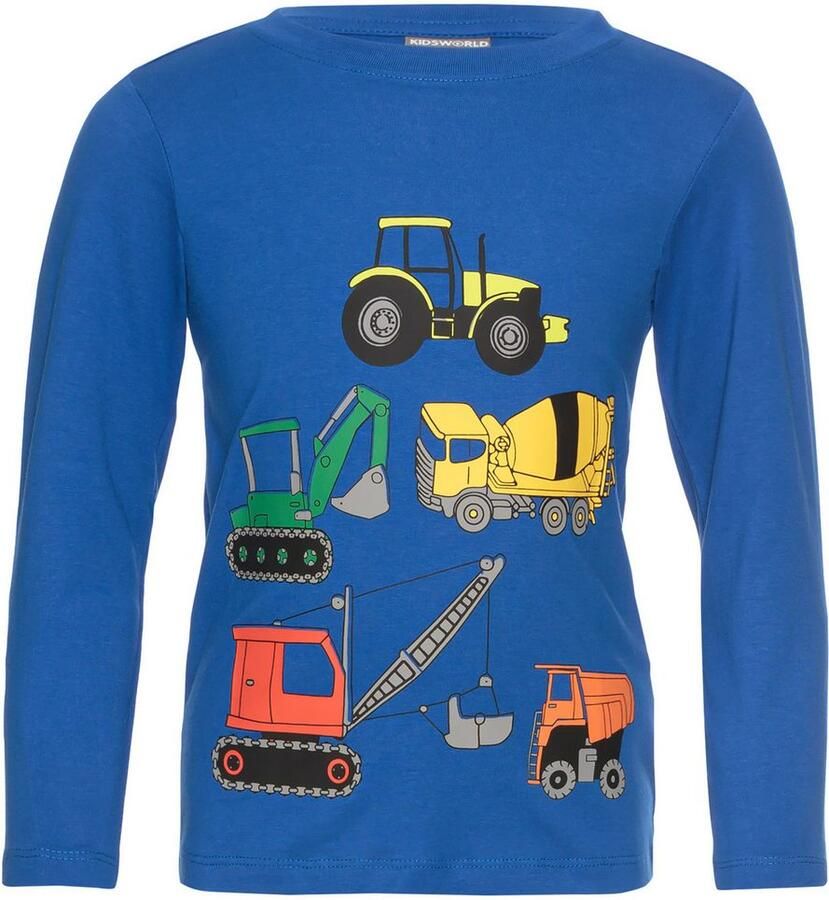 KIDSWORLD Shirt met lange mouwen Graafmachine bouwvoertuigen voor kleine jongens