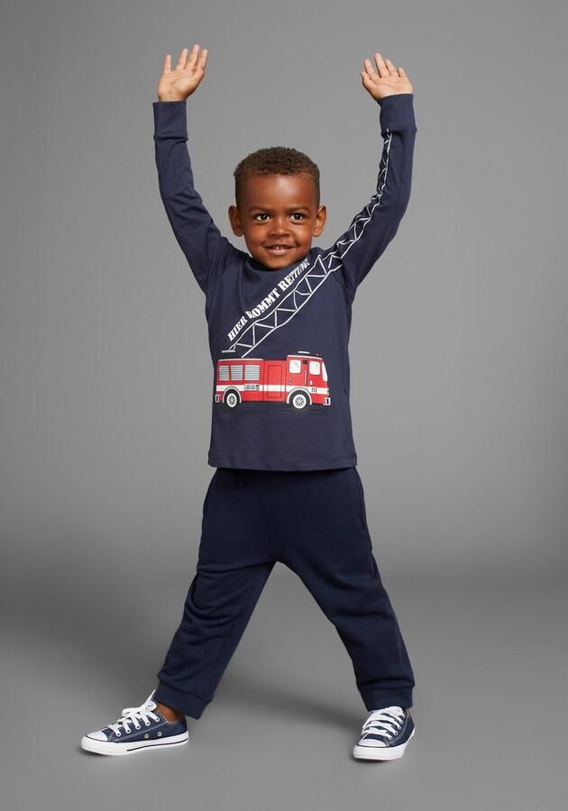 KIDSWORLD Shirt met lange mouwen HIER KOMMT RETTUNG Lange mouwen basic pasvorm frisse print - Foto 5